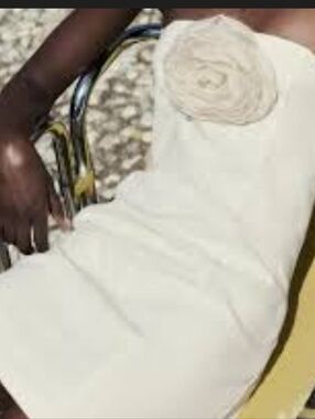 Zara strapless linen rosette dress bridal